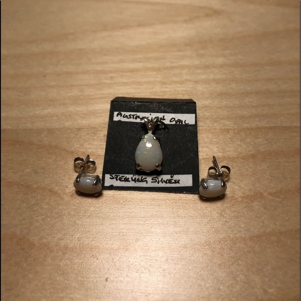 Opal Earrings and Pendant